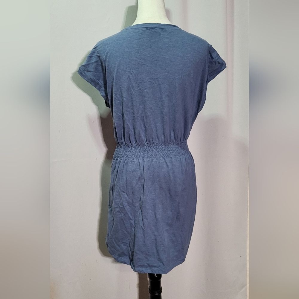 RD Style Women's Coronet Blue River Ruched Mini Short Sleeve Dress Size Medium - Picture 7 of 8
